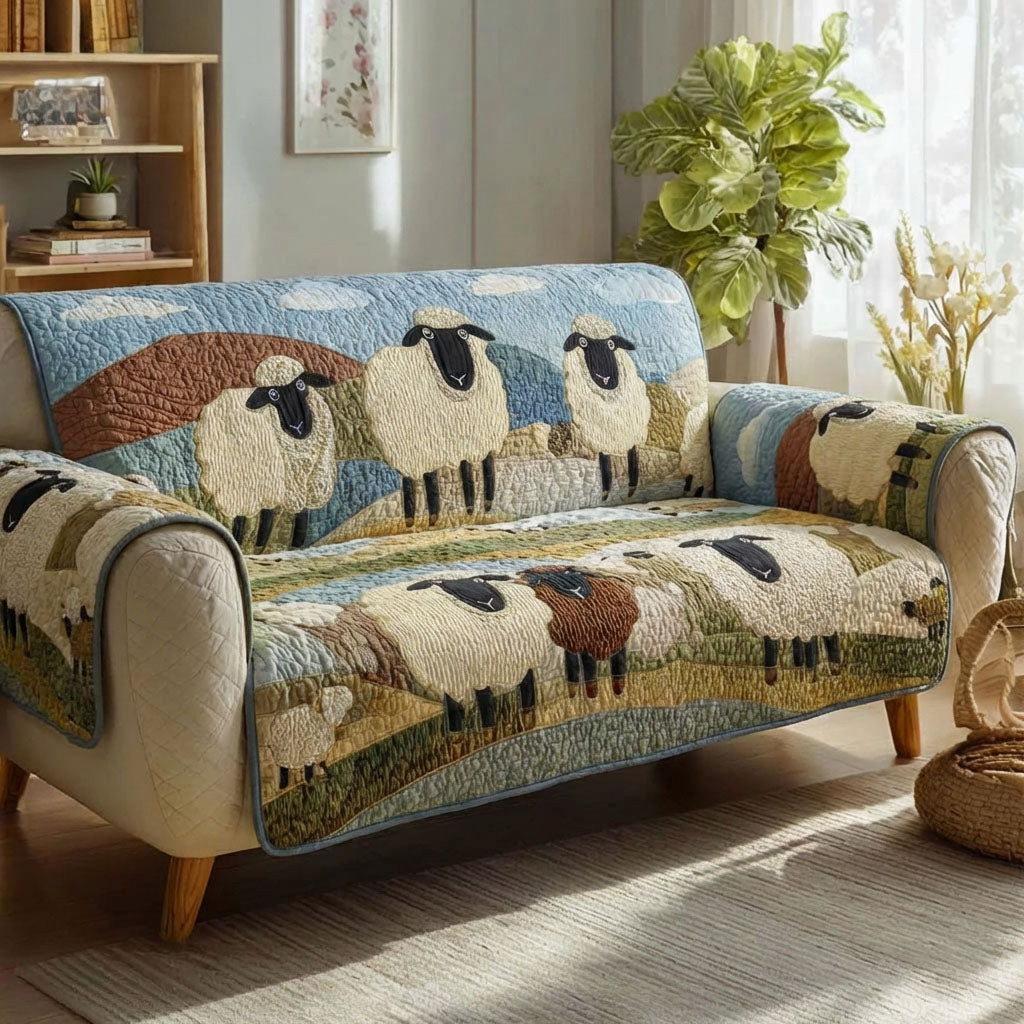 Autumn Flock Quilted Sofa Cover Awesome Couch Covers Sheep Related Presents - Tradiviet