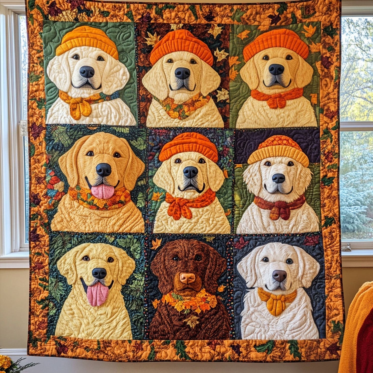 Autumn Gold Harvest Quilted Blanket 7th July 1776-2026 Patriotic Gifts For Veterans - Tradiviet