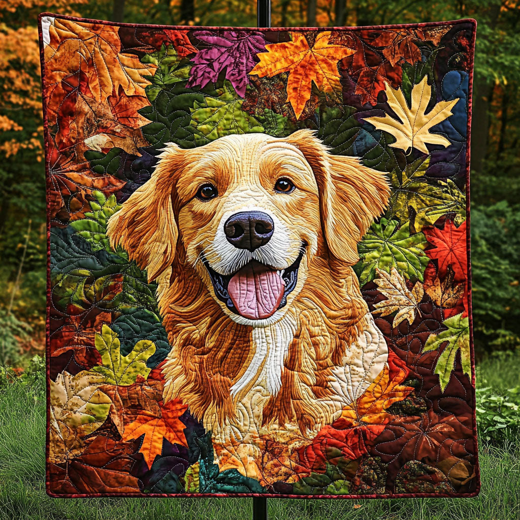 Autumn Gold Quilted Blanket Home Decor Gifts For Patriotic Dad - Tradiviet