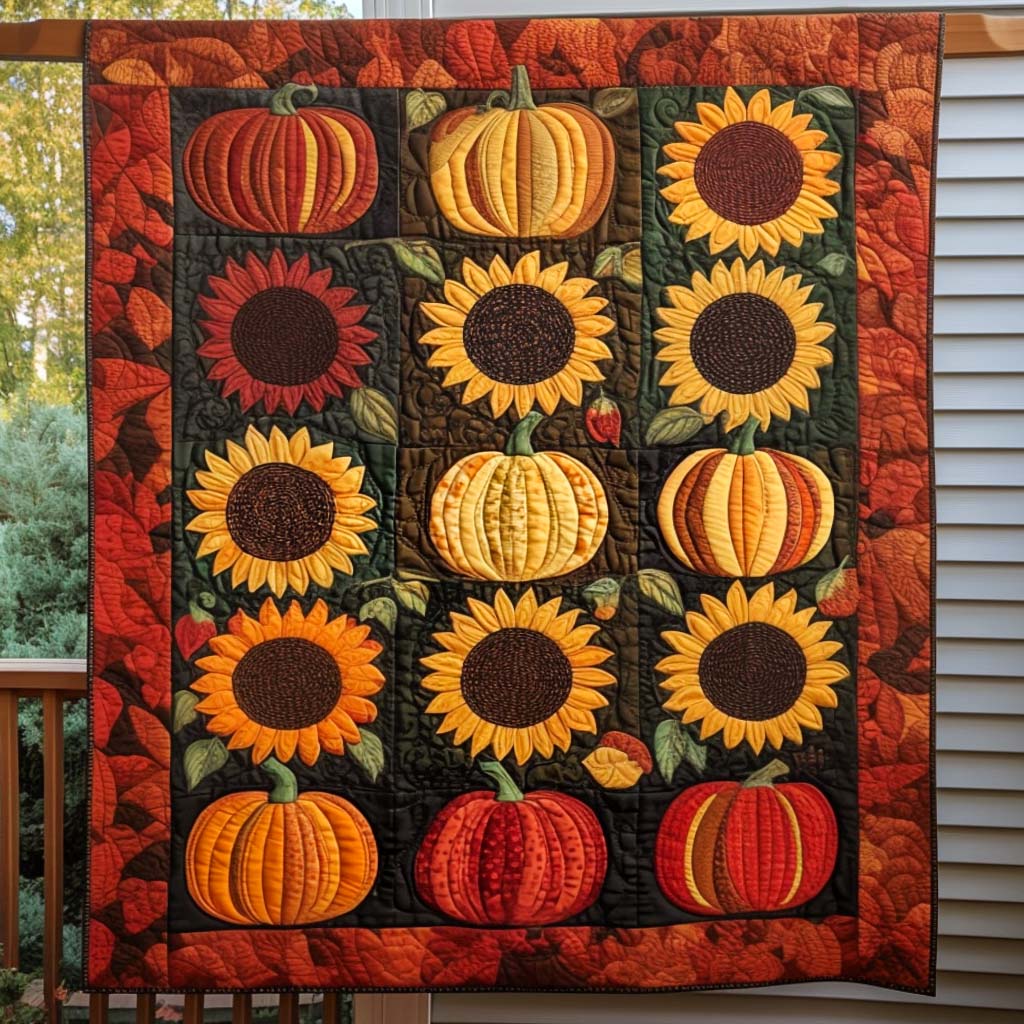 Autumn Harmony Quilted Blanket Vacation House Decoration Patriotic Gifts For Women - Tradiviet