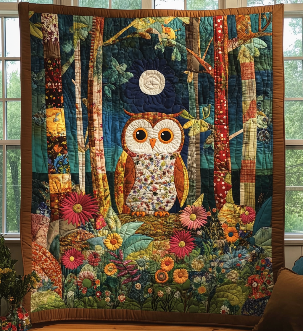 Autumn Hoots Quilted Blanket Decorations Indoor Patriotic Themed Gifts - Tradiviet