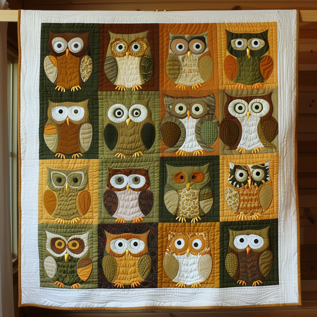 Autumn Owls Quilted Blanket Home Good Decoration Gift For Sister - Tradiviet