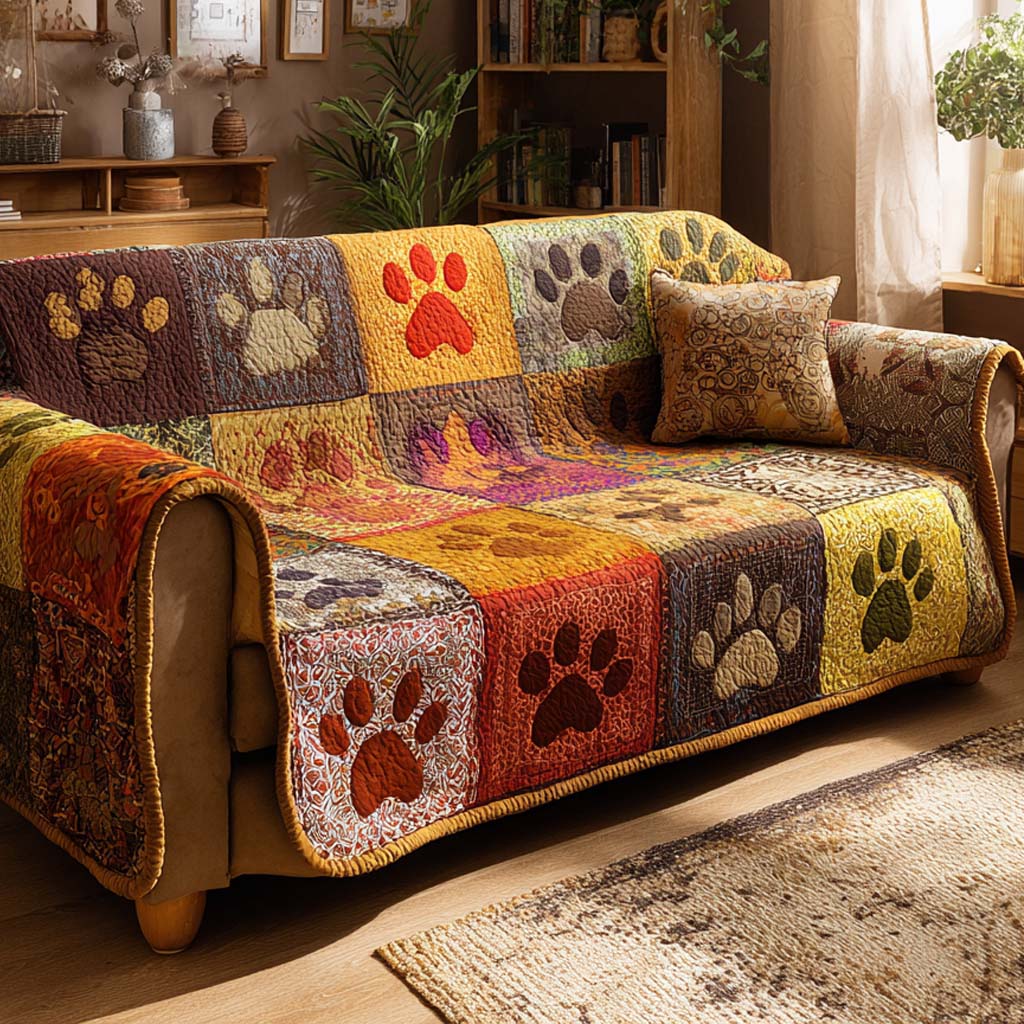 Autumn Patch Quilted Sofa Cover Simple Home Room Decor Gifts For Living Rooms - Tradiviet