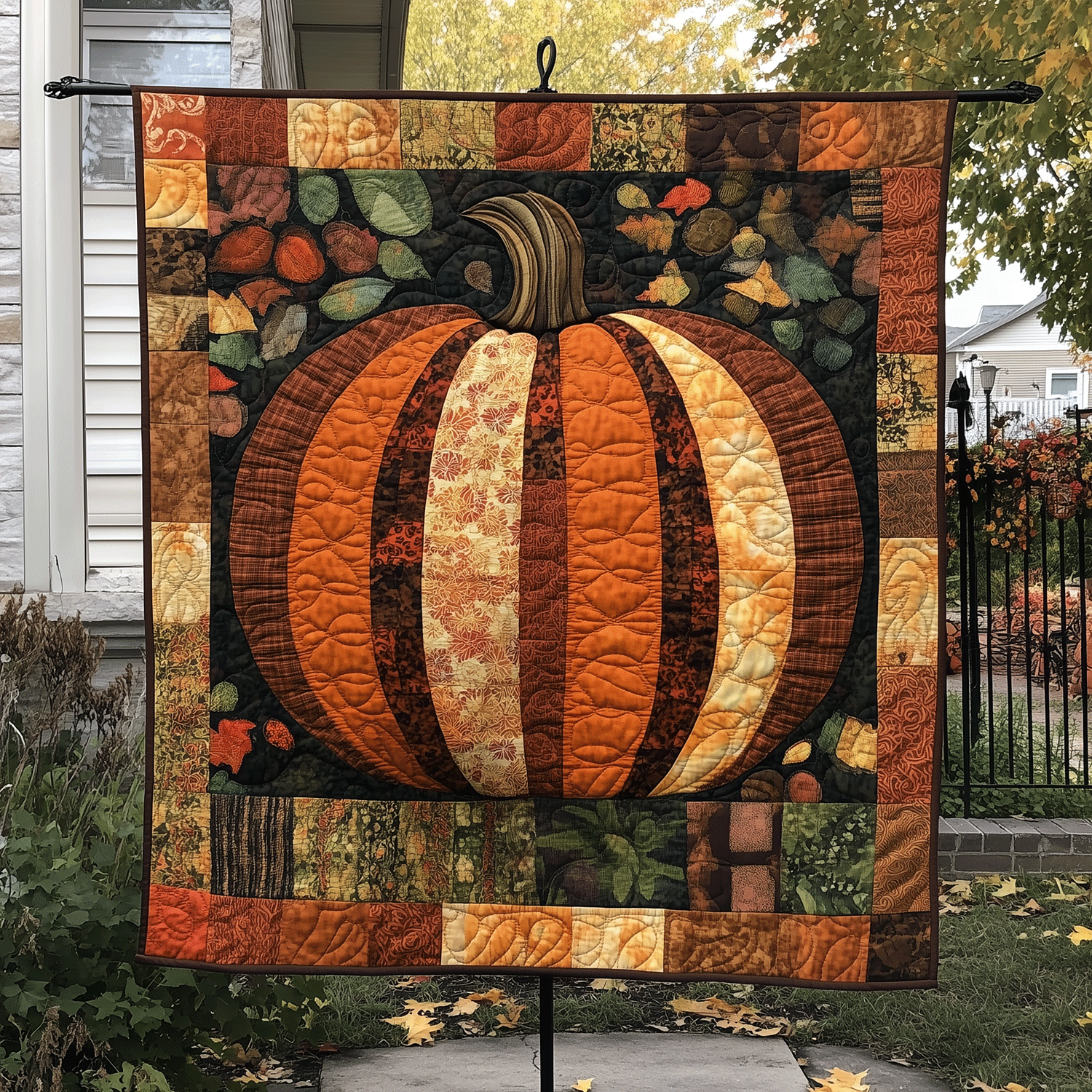 Autumn Pumpkin Quilted Blanket Bed Room Decoration Gift For Friend - Tradiviet