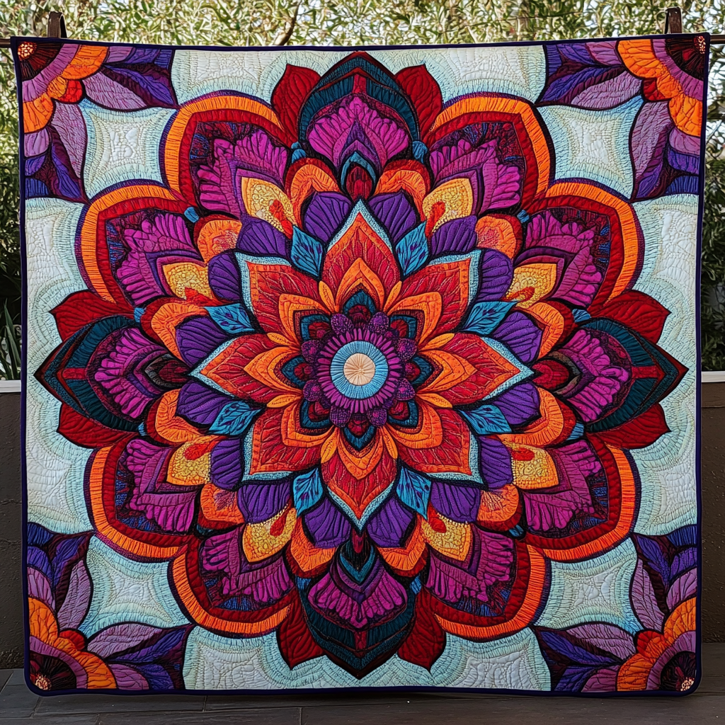 Autumn Radiance Quilted Blanket Autumn Inspired Bedroom Gift For Family - Tradiviet