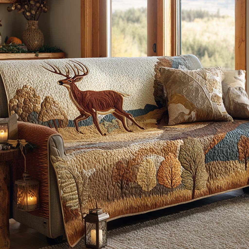 Autumn Trail Quilted Sofa Cover Holiday Room Decor Gift For Home Decorators - Tradiviet