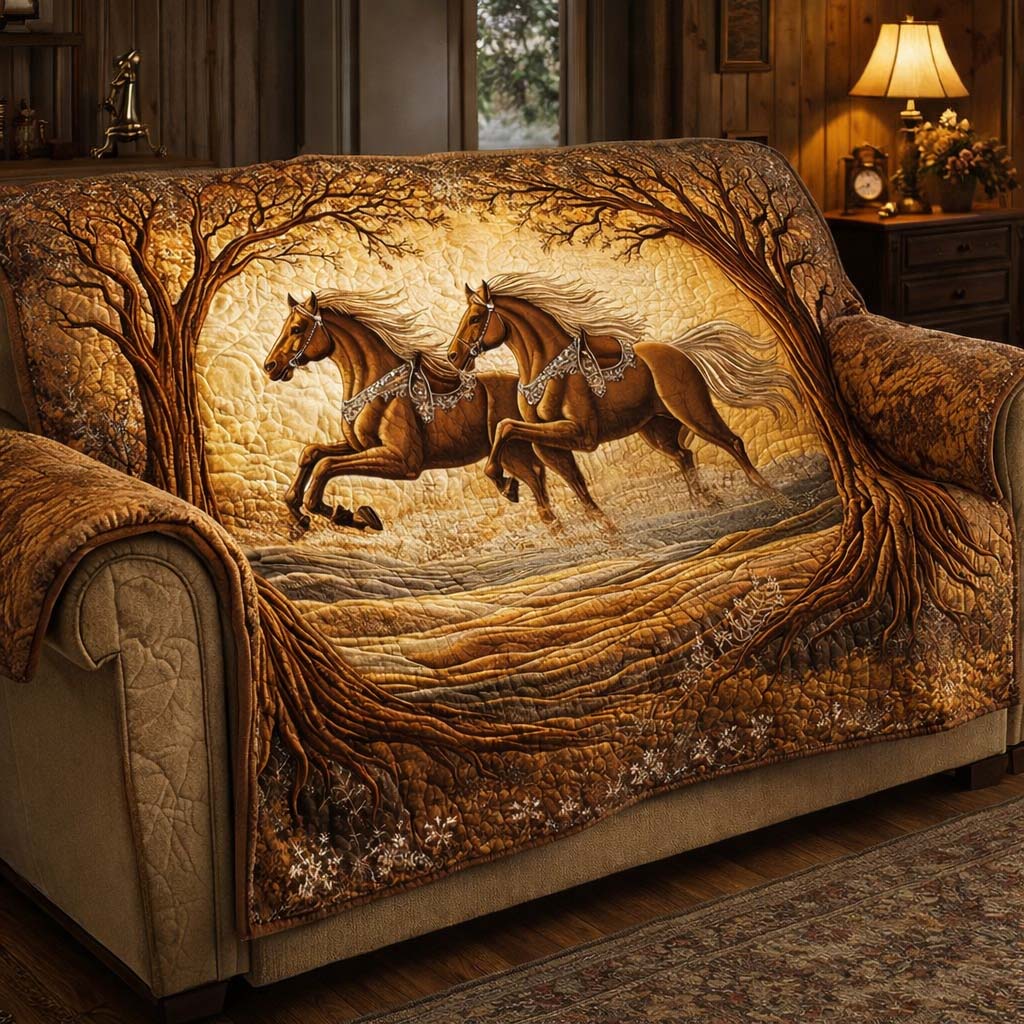 Autumn Twin Run Quilted Sofa Cover Autumn Home Couch Cover Gifts For Autumn Lovers - Tradiviet