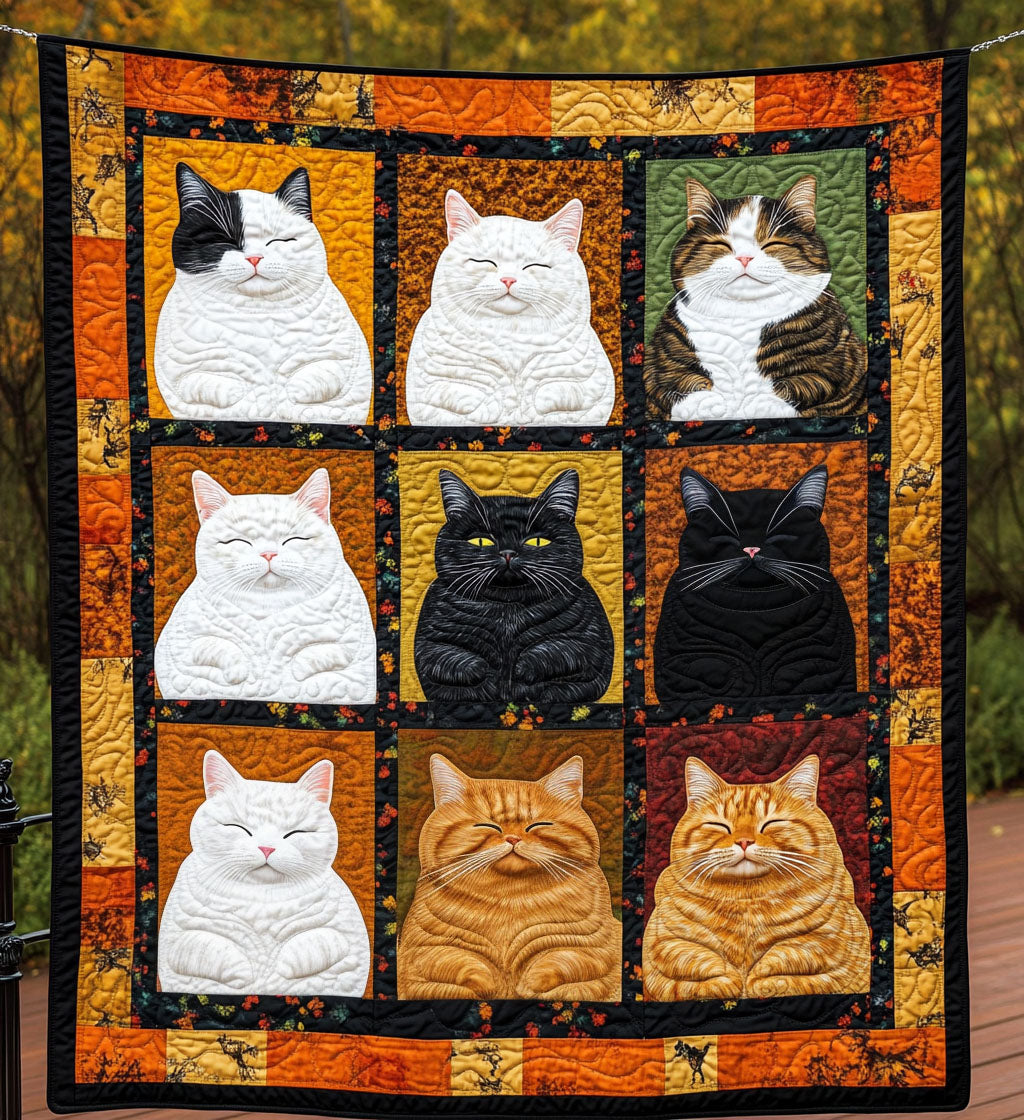 Autumn Whiskers Quilted Blanket Independence Day Gift For Decor Lover - Tradiviet