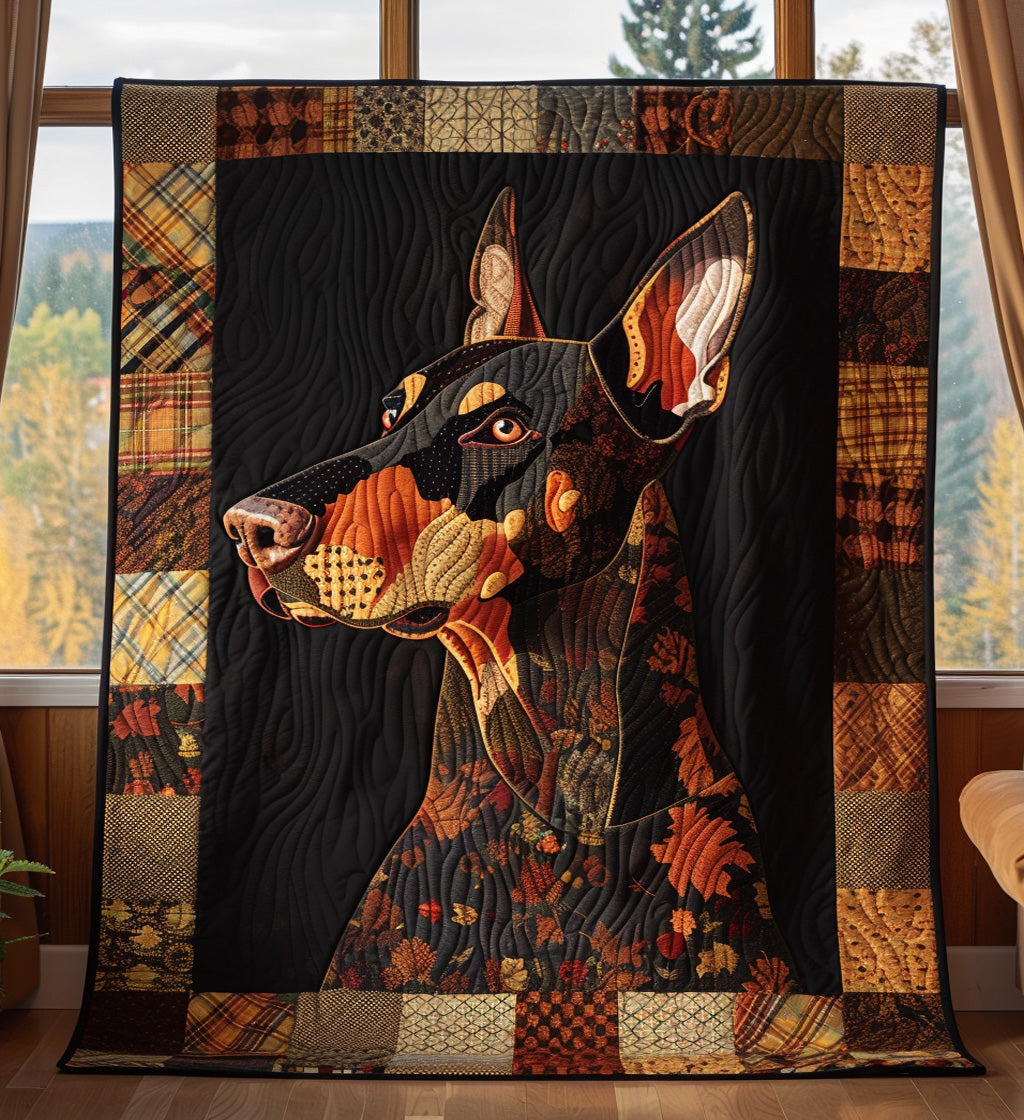 Autumnal Doberman Dreams Quilted Blanket July 4 Decor Gift For Cute Decor - Tradiviet