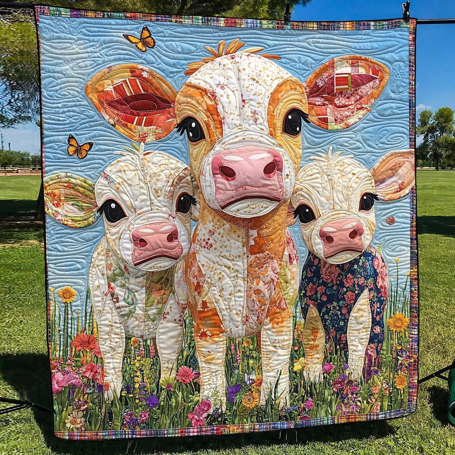 Baby Cows Quilted Blanket 250th Anniversary Of Independence Gifts For A Patriotic Person - Tradiviet