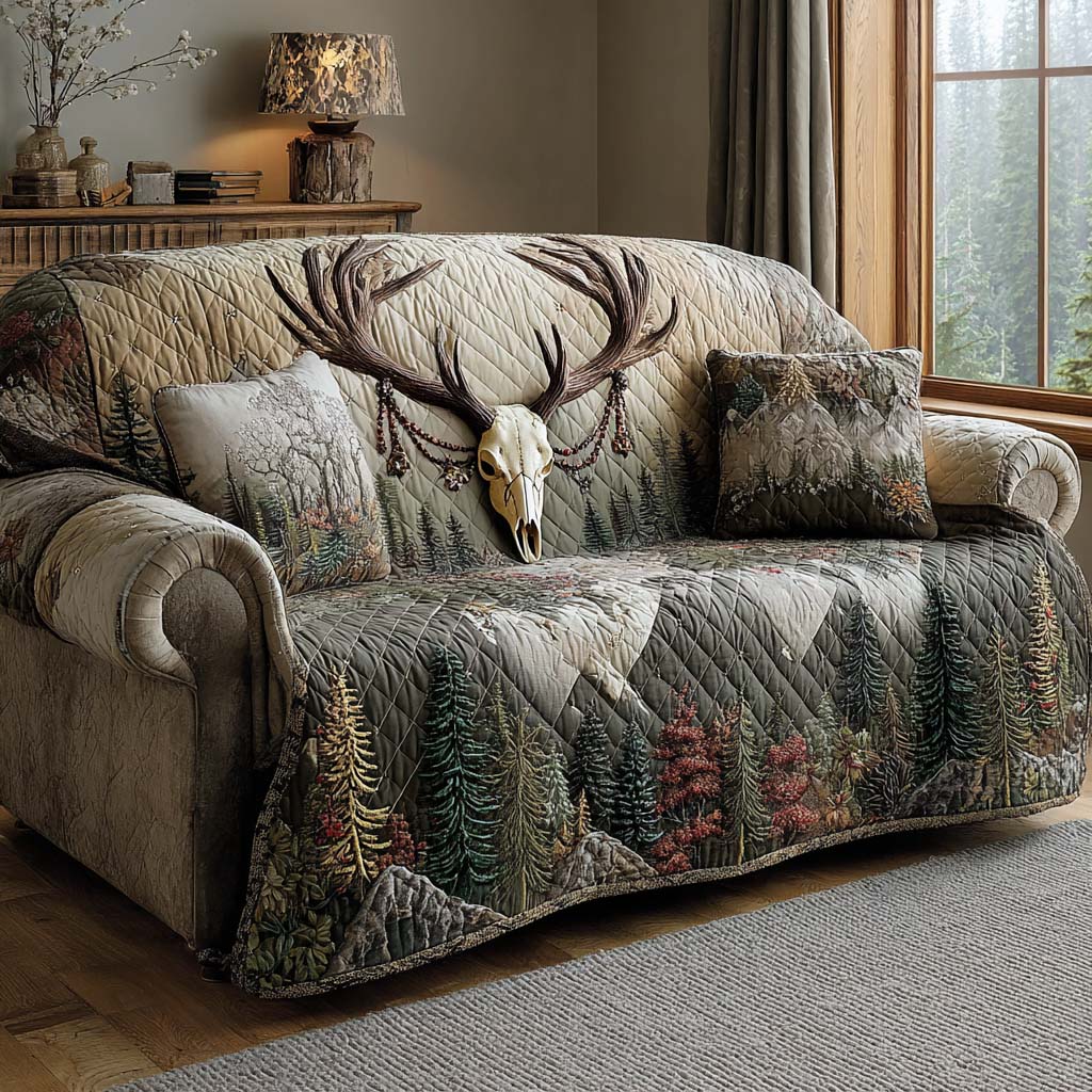 Backwoods Hunter Quilted Sofa Cover Aesthetic Room Decor Present For Home Lovers - Tradiviet