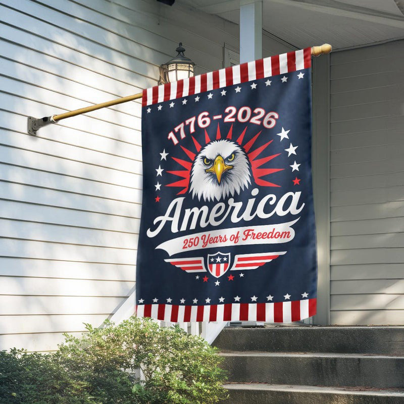 Bald Eagle America Semiquincentennial 250 Years Flag 1776 2026 250 Years OF Freedom Banner - Tradiviet