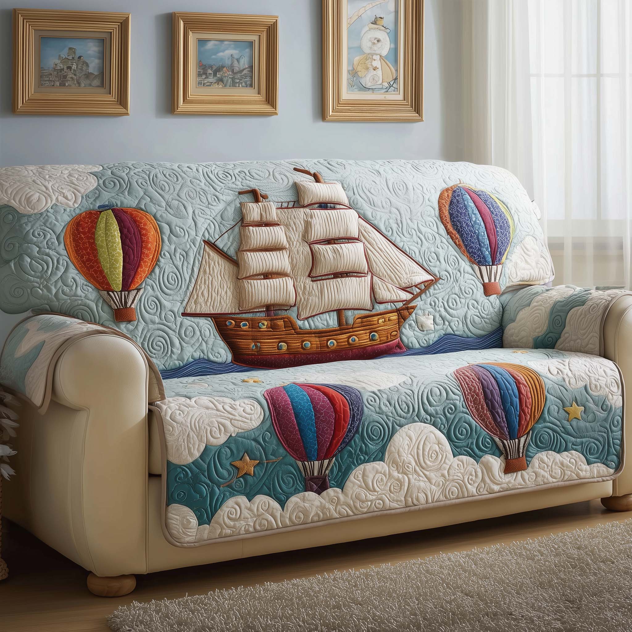 Balloon Sail Quilted Sofa Cover Cozy Home Couch Cover Gift For Room Decor - Tradiviet