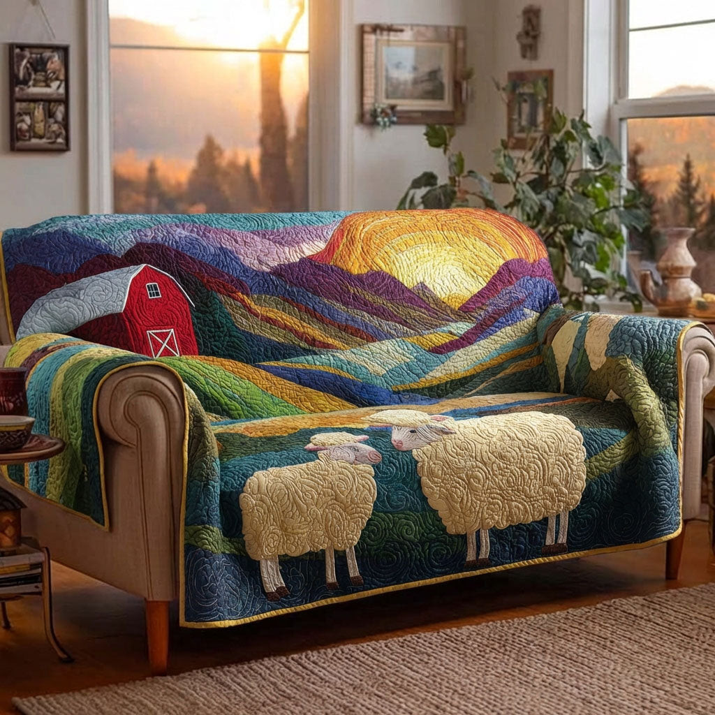 Barn Comfort Quilted Sofa Cover Cool Sofa Slipcovers Gifts With Sheep On Them - Tradiviet