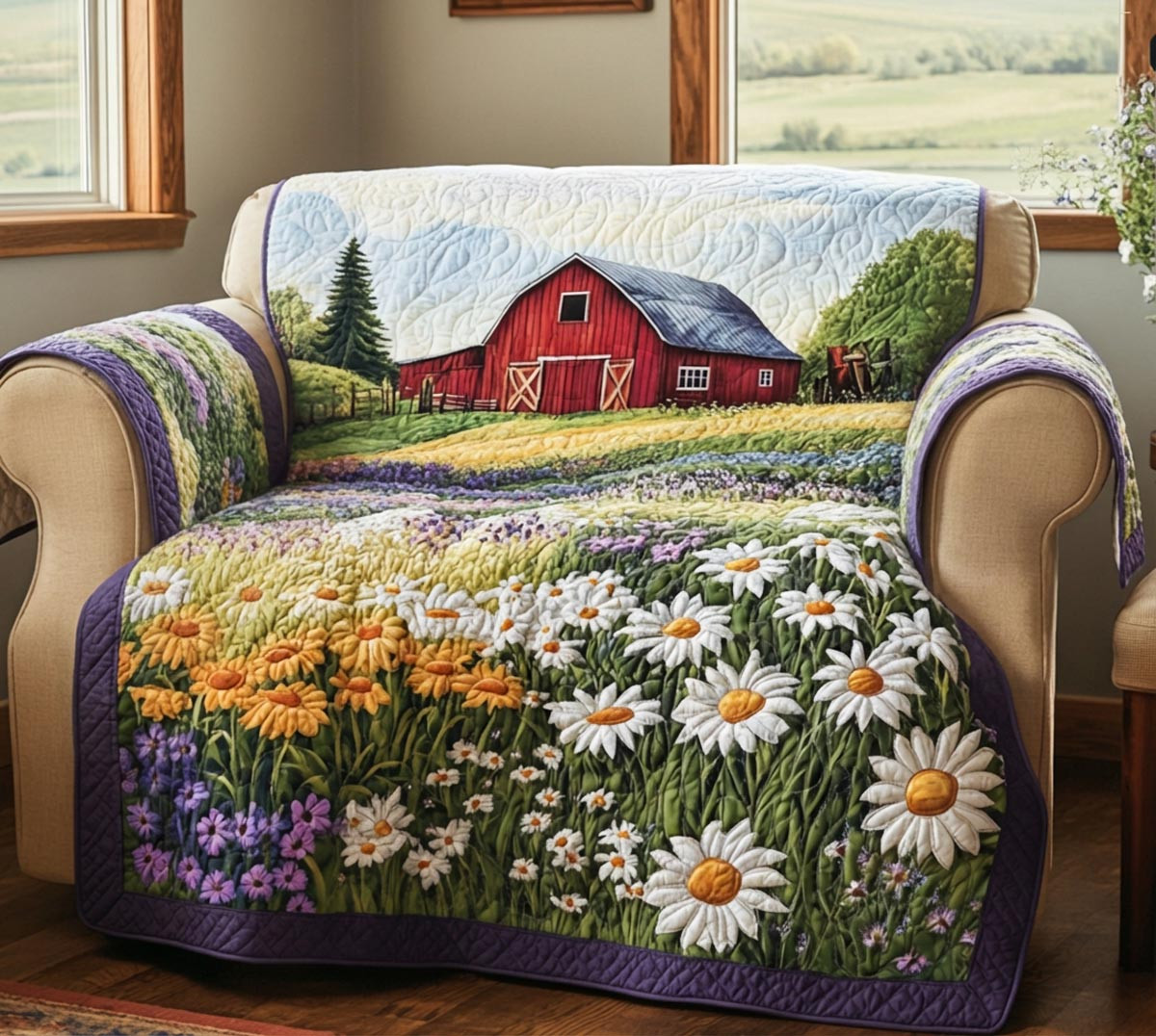 Barn Garden Quilted Sofa Cover Furniture Protectors For Sofas Christmas Present For A Farmer - Tradiviet