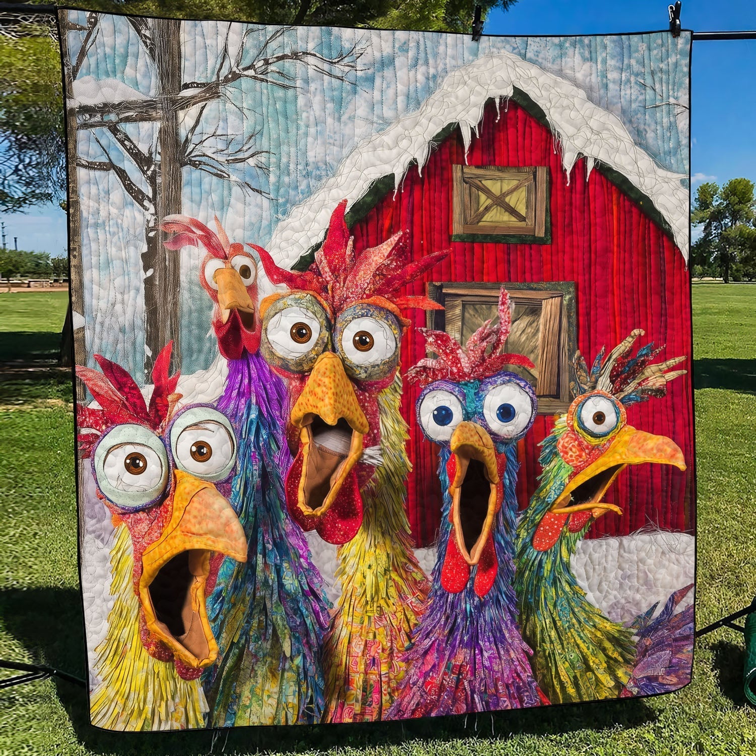 Barnyard Bunch Quilted Blanket Aesthetic Room Decor Gift For Papa - Tradiviet