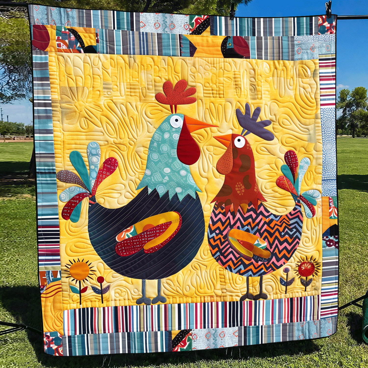 Barnyard Couple Quilted Blanket Cute Room Decor Gift For Friend - Tradiviet