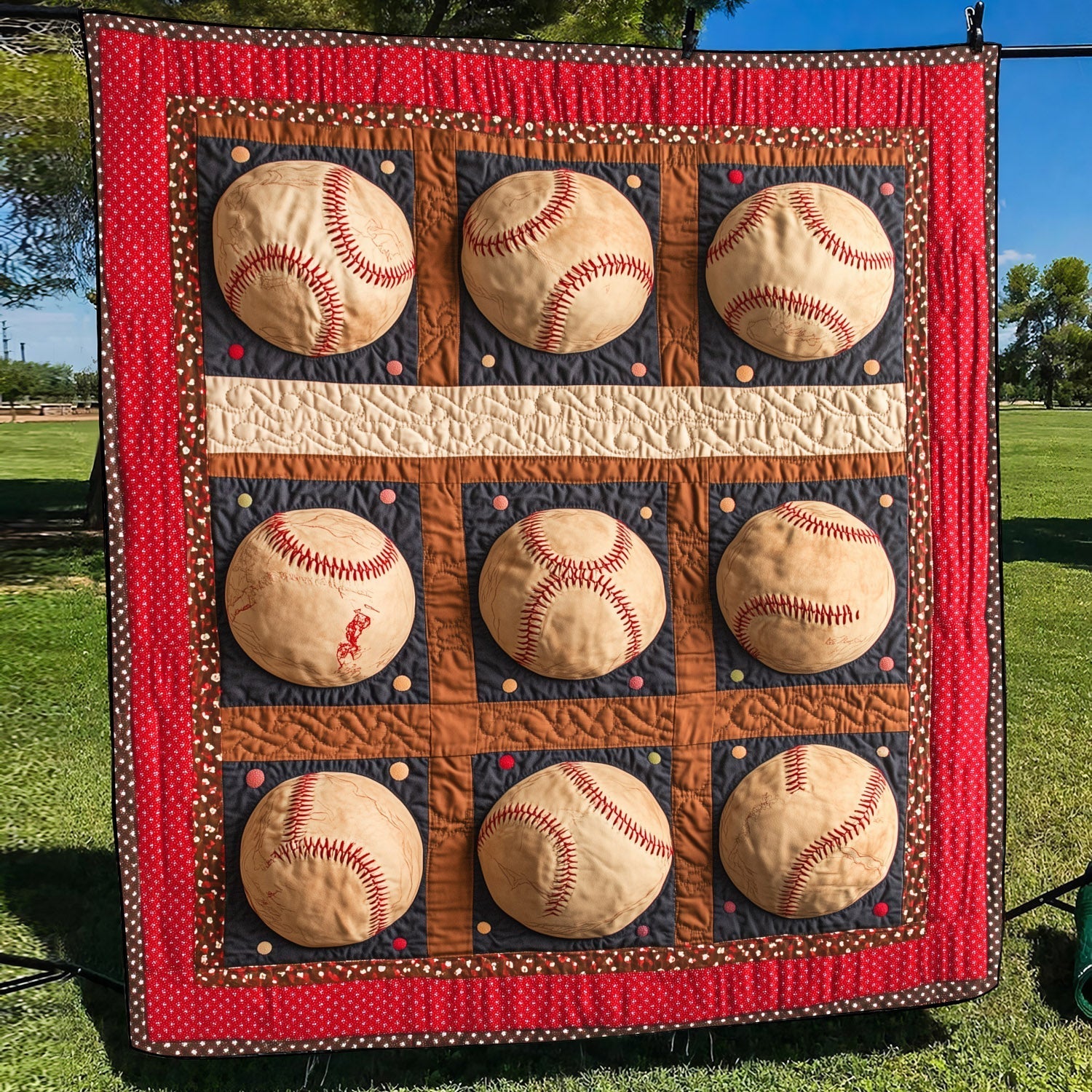 Bases Loaded Quilted Blanket Home Decor Gift For Girls - Tradiviet