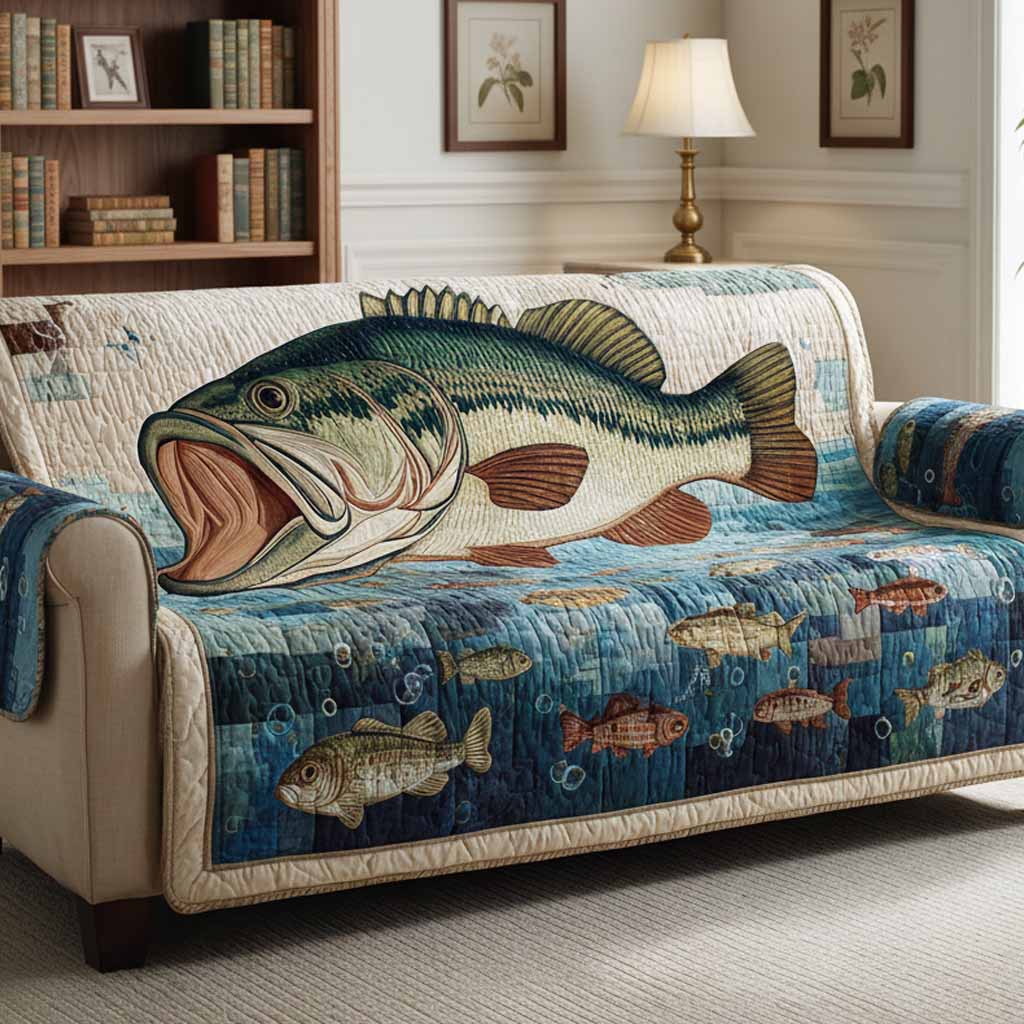 Bass Legend Quilted Sofa Cover Luxury Home Room Decor Top Home Decor Gifts - Tradiviet