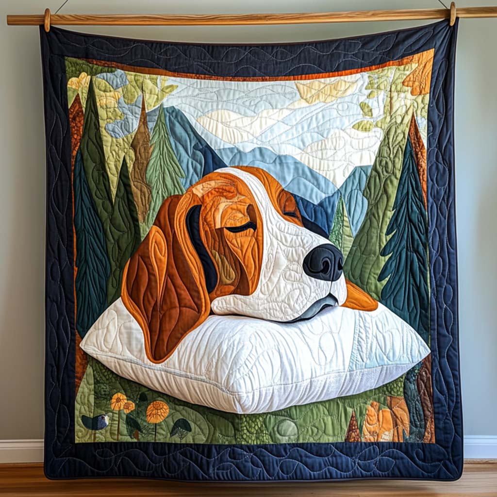 Basset Buddy Quilted Blanket Holiday Home Decor Gift For Women - Tradiviet