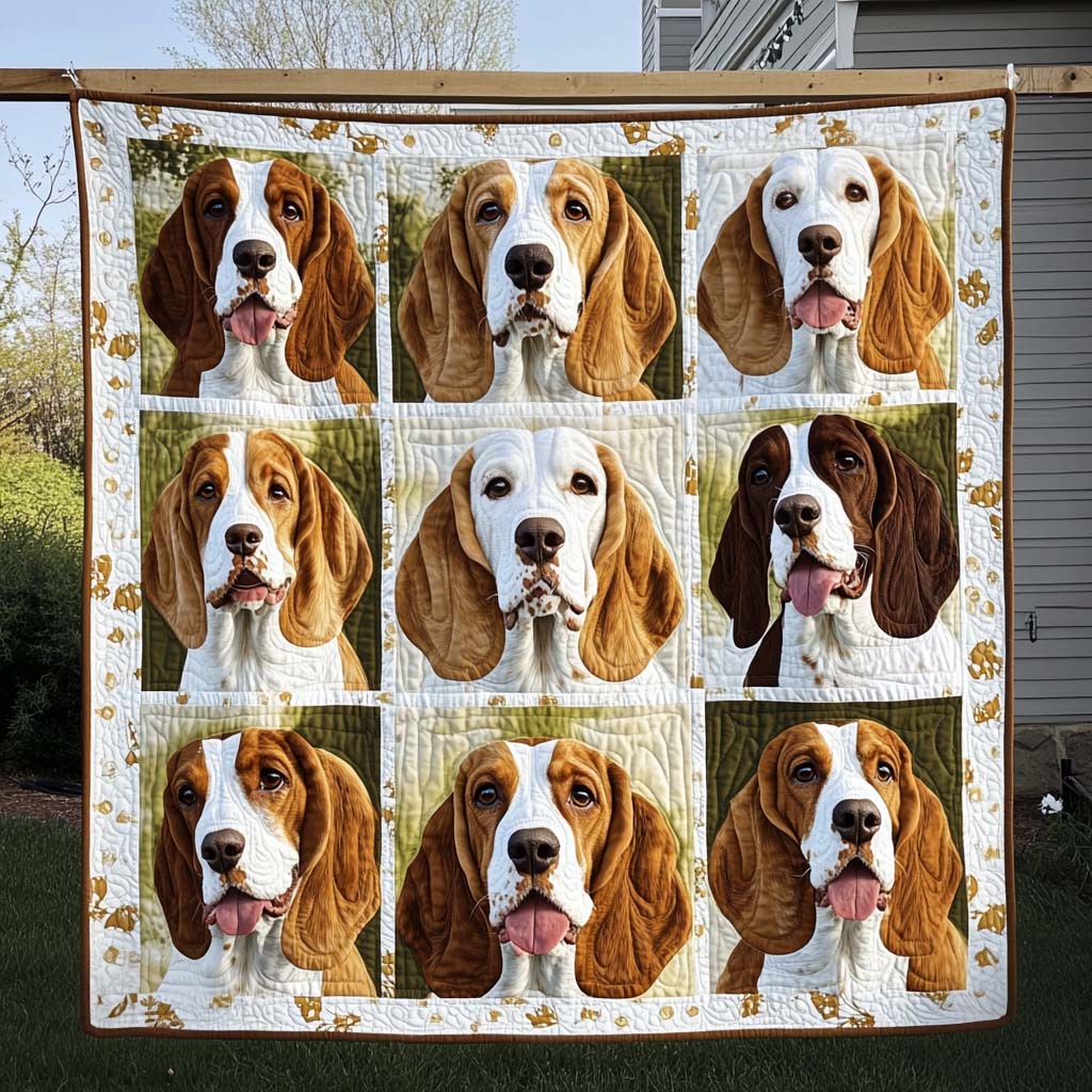 Basset Harmony Quilted Blanket 250 Years Of America Gift For Decor Home - Tradiviet