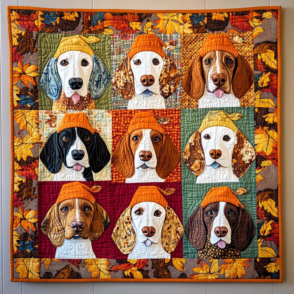 Basset Paws Quilted Blanket 4Th Of July Gift For Room Decor - Tradiviet