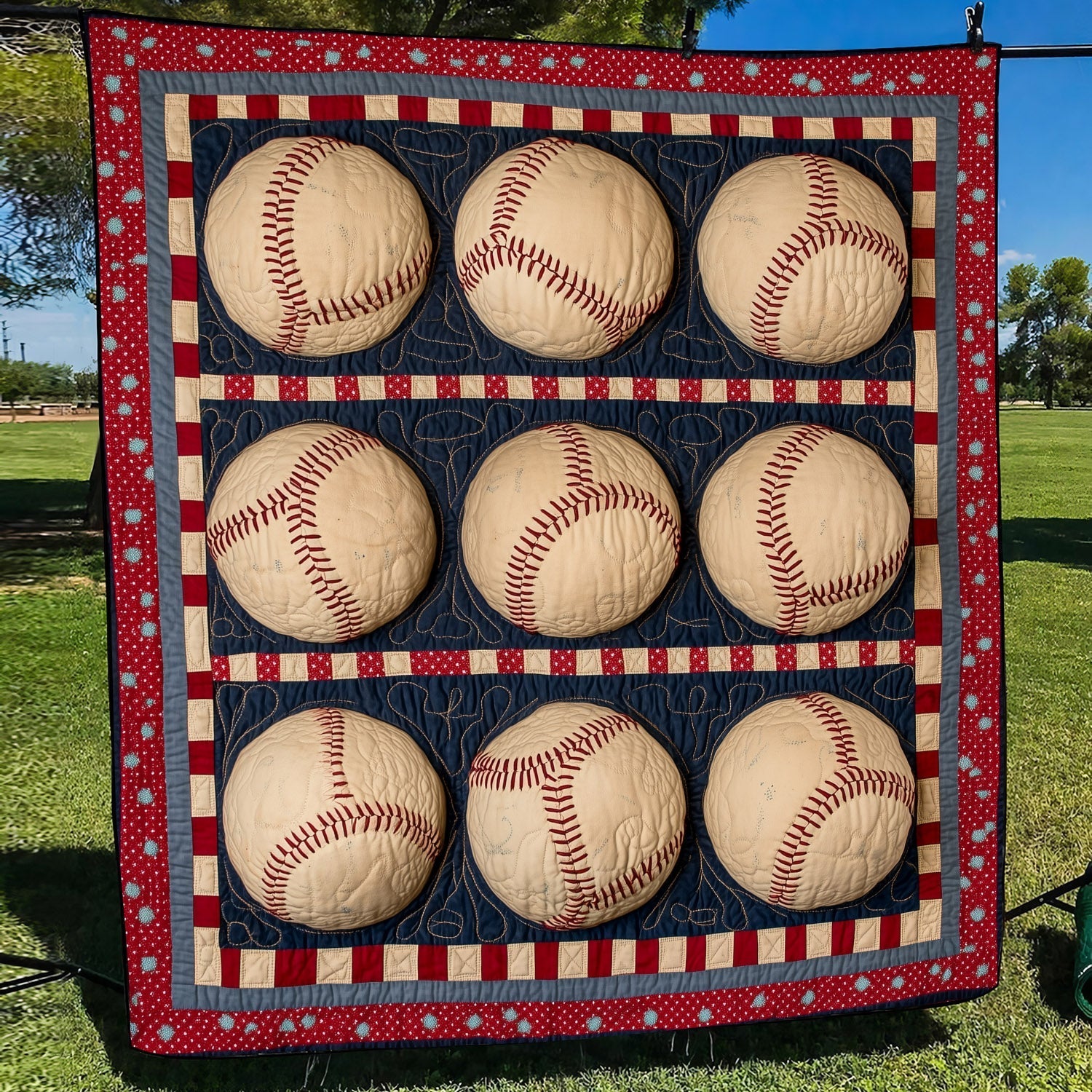 Batter Box Quilted Blanket America 250Th Anniversary Gift For Bedroom Decor - Tradiviet