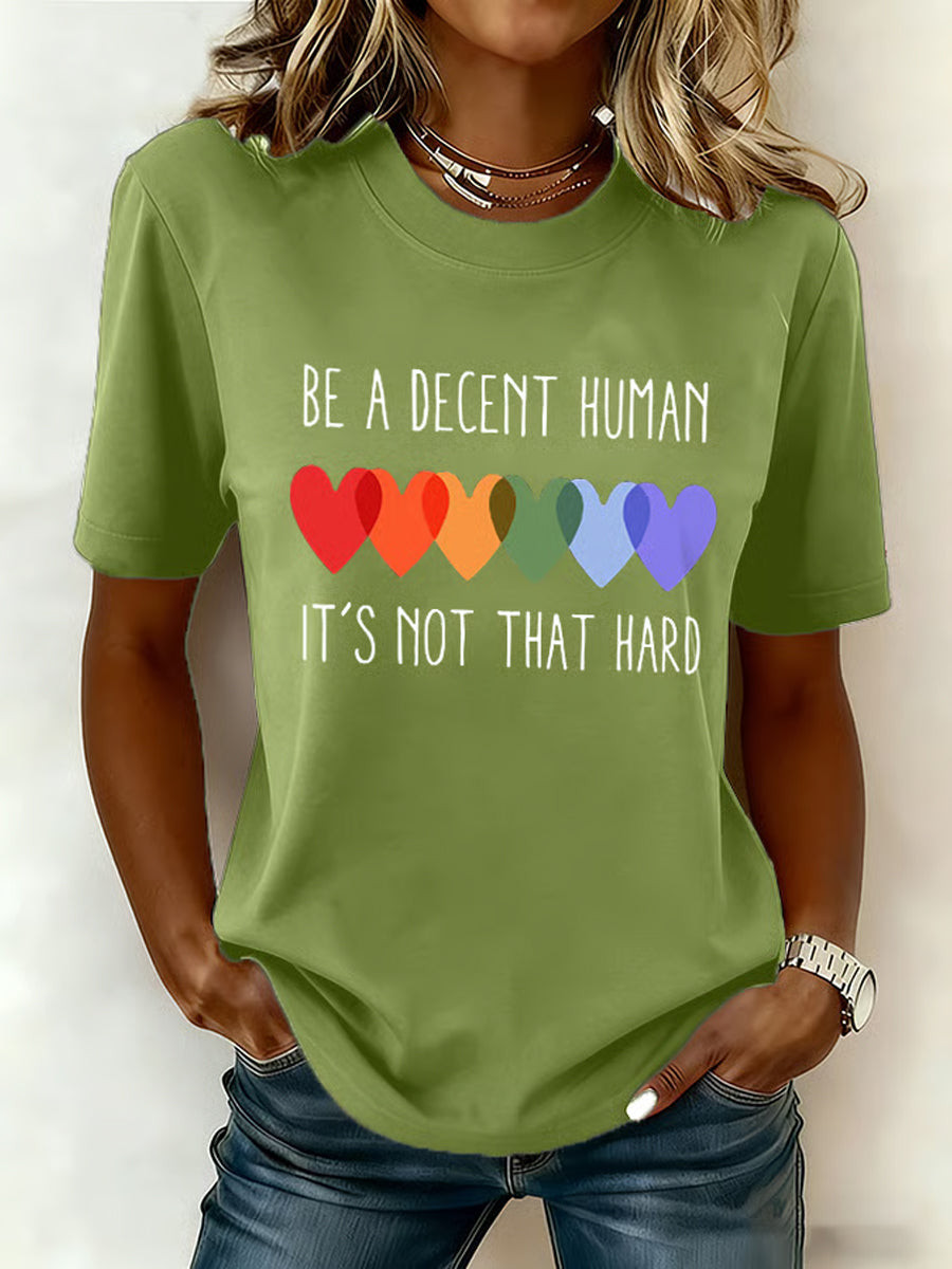 Be A Decent Human Its Not That Hard Heart Colorful T-Shirt Pride Month Merch Gift For Friends - Tradiviet - Image 4