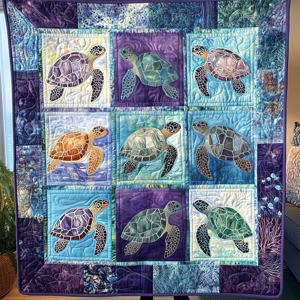 Beachfront Harmony Quilted Blanket American 250 Years Birthday Gift For Modern Decor - Tradiviet
