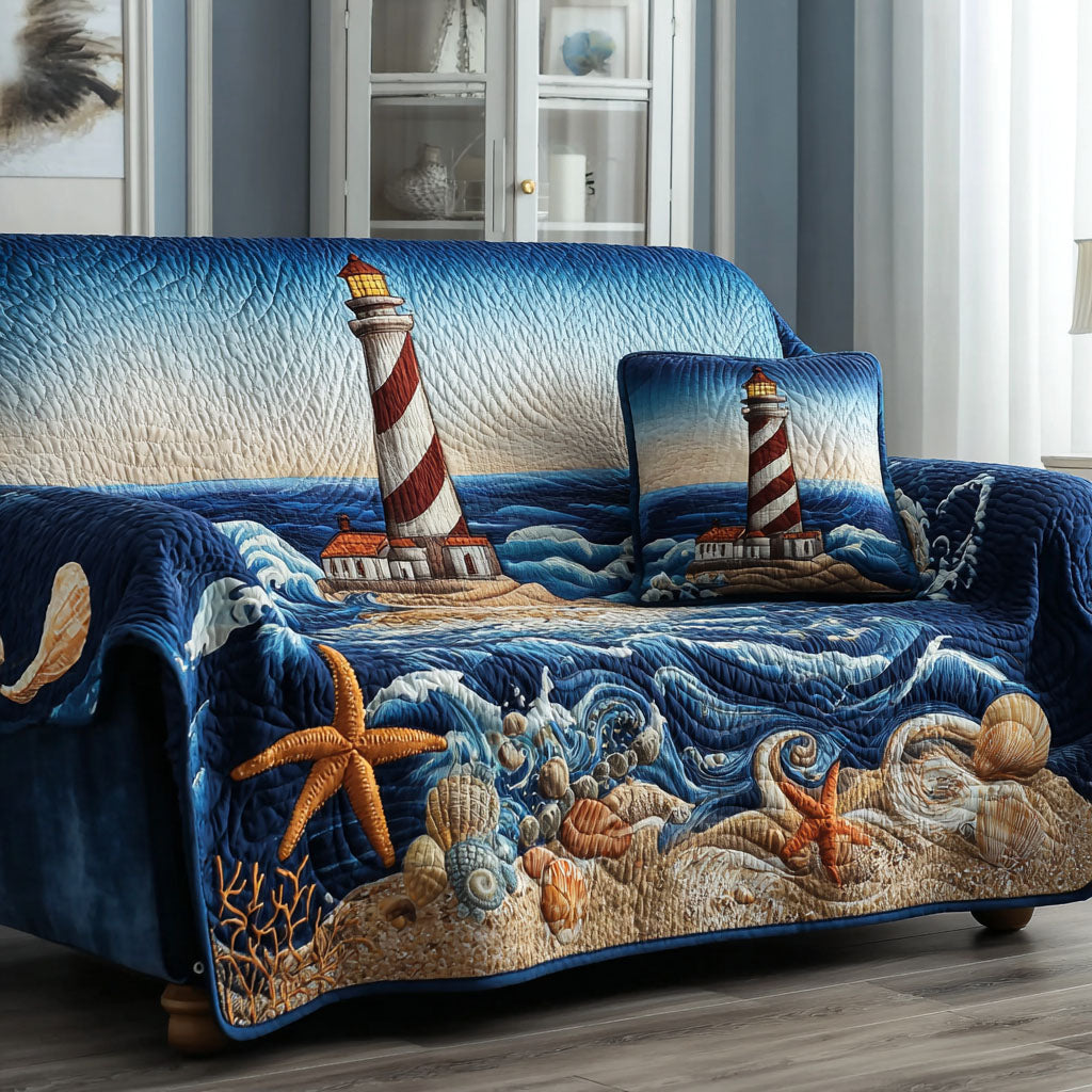 Beacon Shore Quilted Sofa Cover Cute Home Room Decor Cozy Housewarming Gift Ideas - Tradiviet