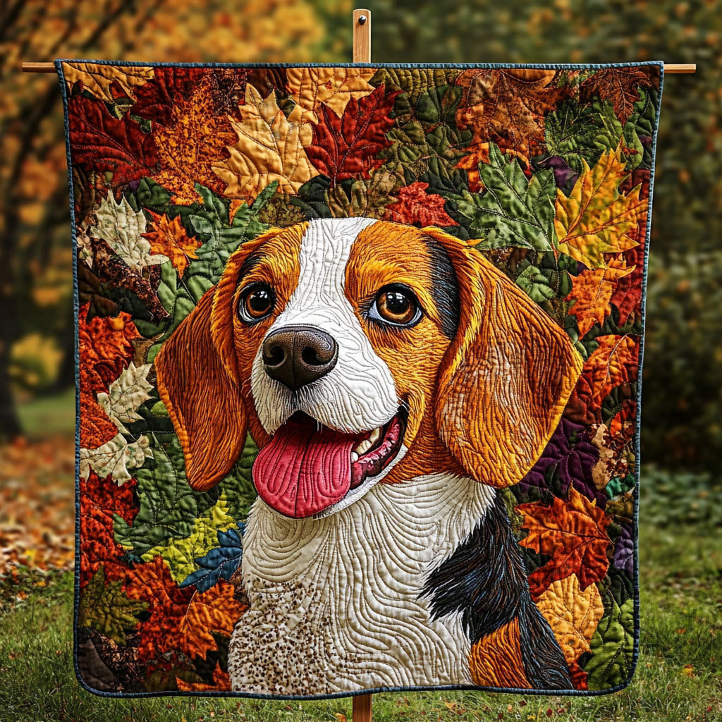 Beagle Autumn Delight Quilted Blanket Independence Day Gift For Family Decor - Tradiviet