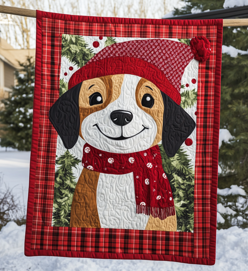Beagle Christmas Magic Quilted Blanket Semiquincentennial Gift For Shelf Decor - Tradiviet