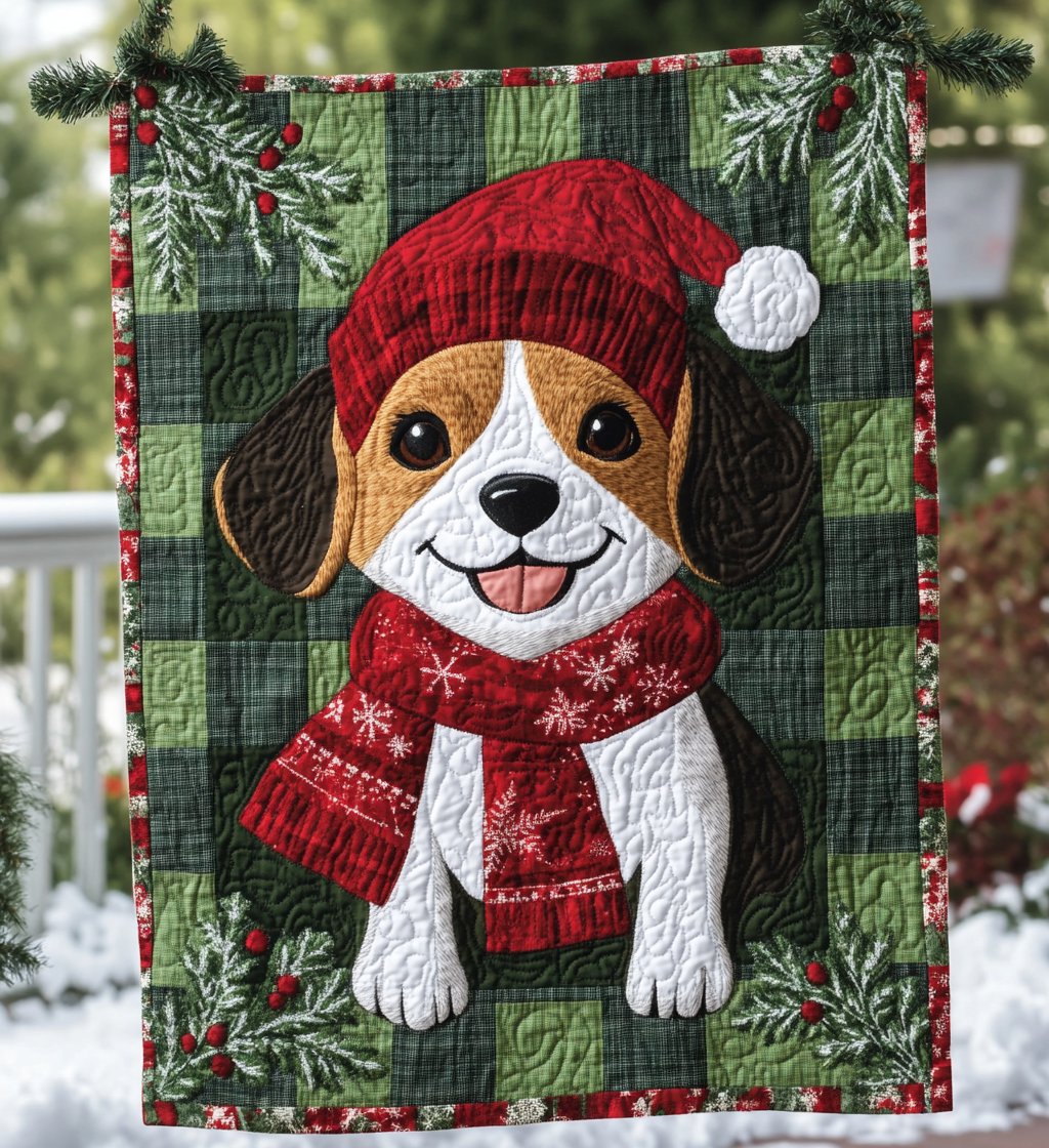 Beagle Christmas Tree Snuggle Quilted Blanket USA 250 Years Of Defending Liberty Gift Ideas - Tradiviet