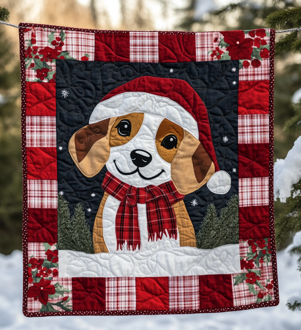 Beagle Frosty Fun Quilted Blanket USA 250Th Anniversary Patriotic Gifts For Men - Tradiviet
