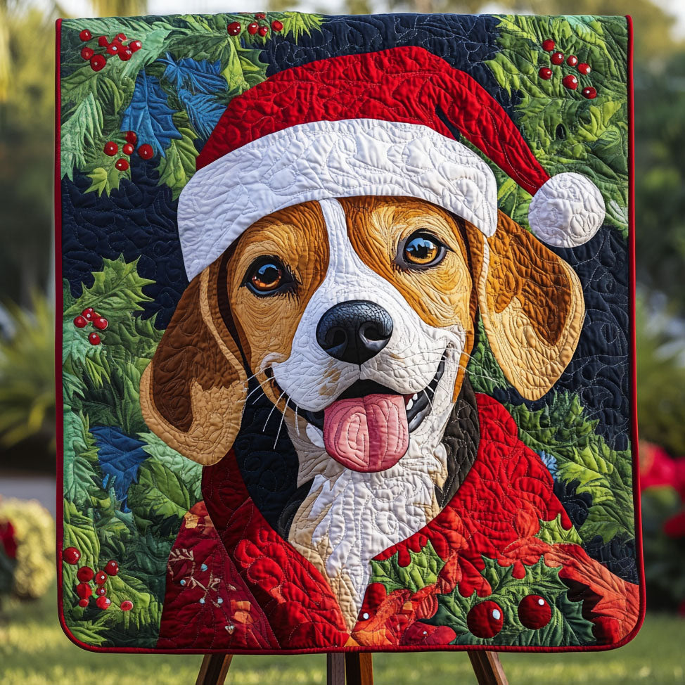 Beagle Holiday Delight Quilted Blanket We The People Patriotic Gifts For Veterans - Tradiviet