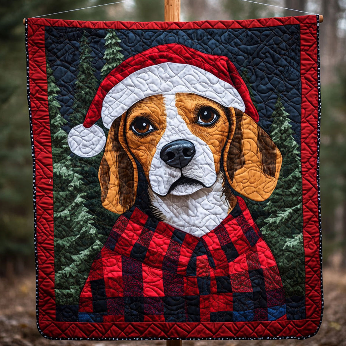 Beagle Holiday Magic Quilted Blanket Celebrating USA 250 Gifts For A Patriotic Person - Tradiviet