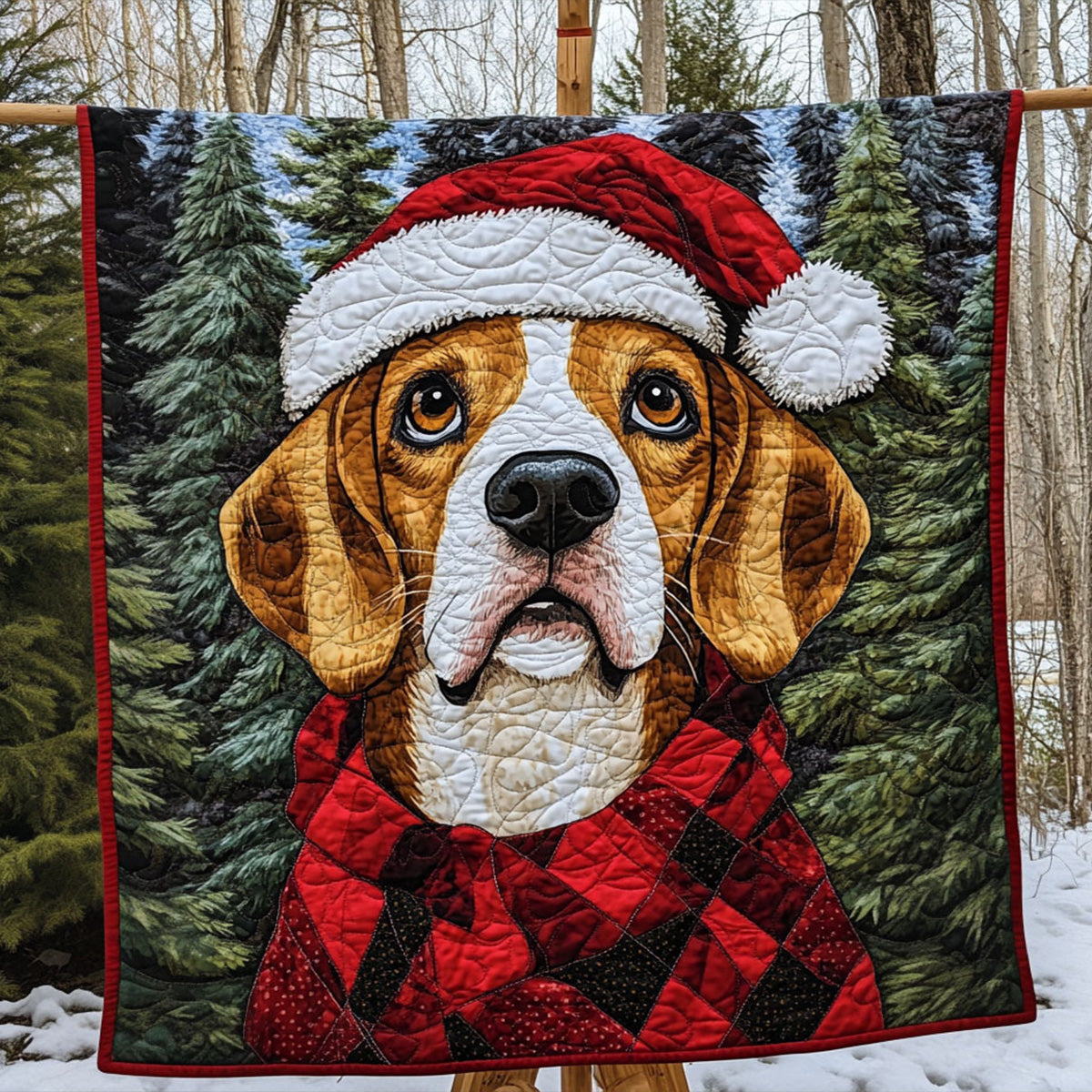 Beagle Merry Moments Quilted Blanket Home Decor Best Patriotic Gifts - Tradiviet