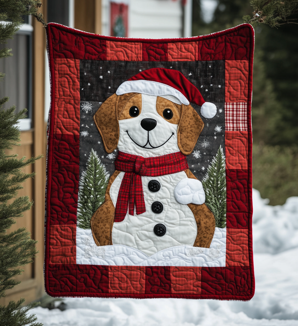 Beagle Winter Wishes Quilted Blanket Holiday Home Decor Gift For Mom - Tradiviet