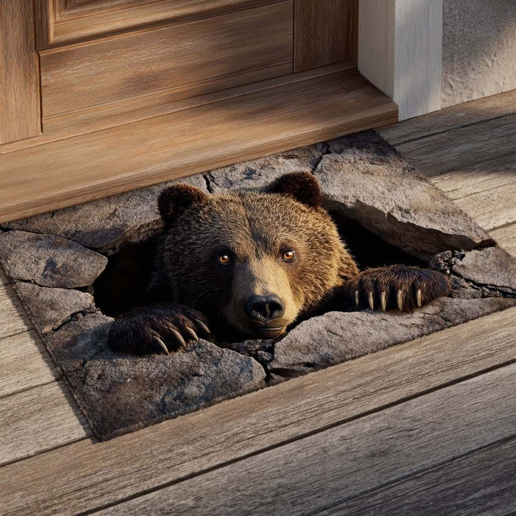 Bear Forest Den Watcher Doormat 3D Print Themed Gifts For Bear Lovers - Tradiviet