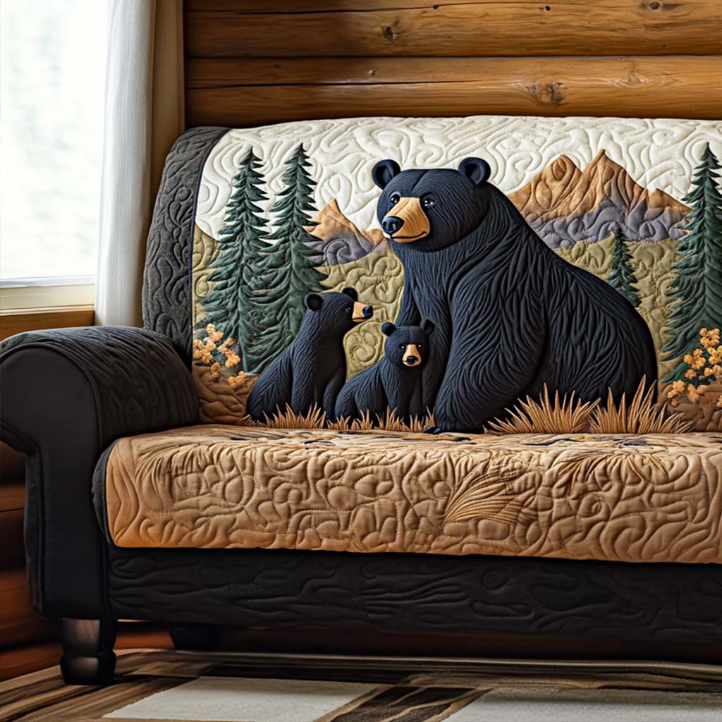 Bear Haven Quilted Sofa Cover Home Room Decor Unique Bear Lover Gifts - Tradiviet