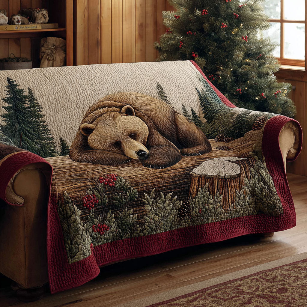 Bear Horizon Quilted Sofa Cover Couch And Loveseat Covers Cute Bear Gift Ideas - Tradiviet