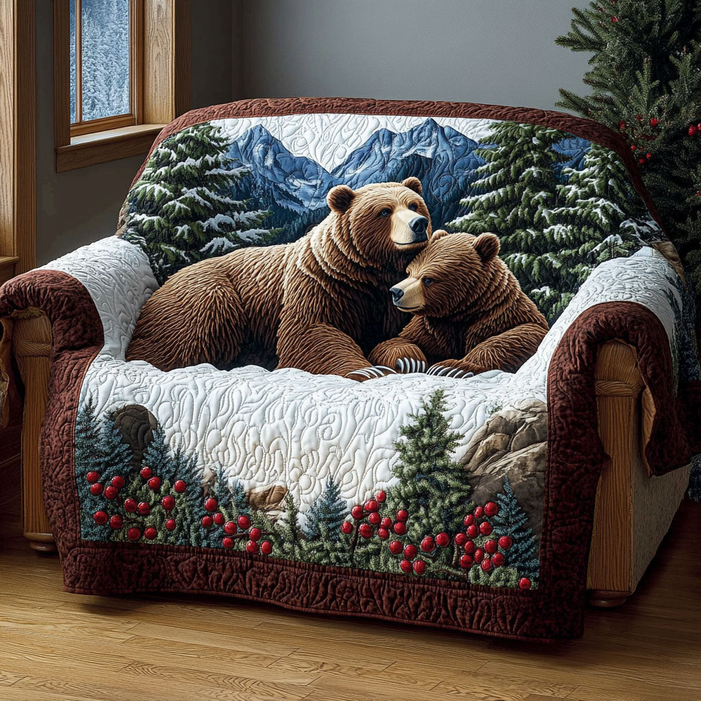 Bear Journey Quilted Sofa Cover Sofa Saver Covers Bear Gifts For Her - Tradiviet
