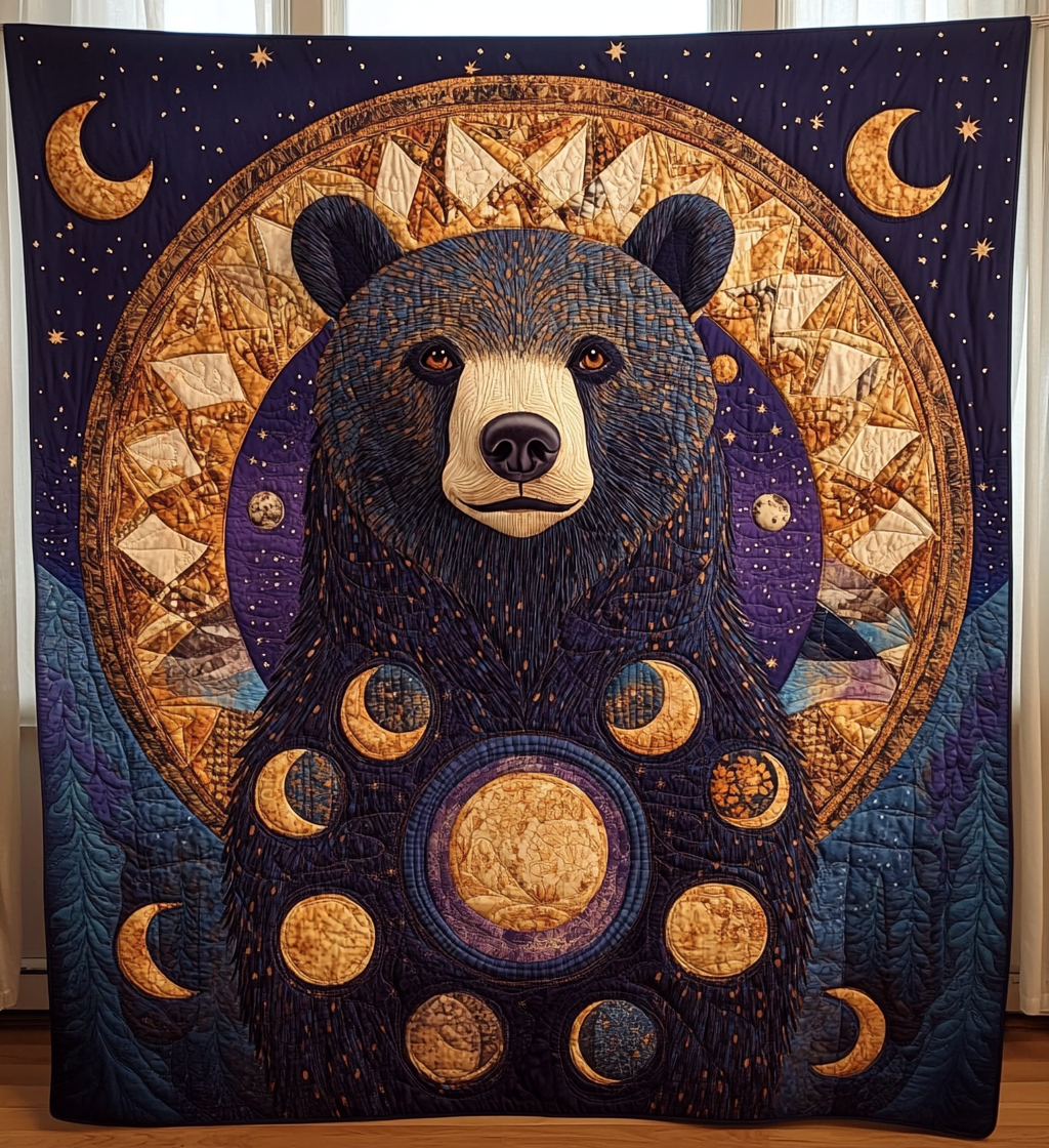 Bear Moon Quilted Blanket Room Ideas Gift For Daughter - Tradiviet