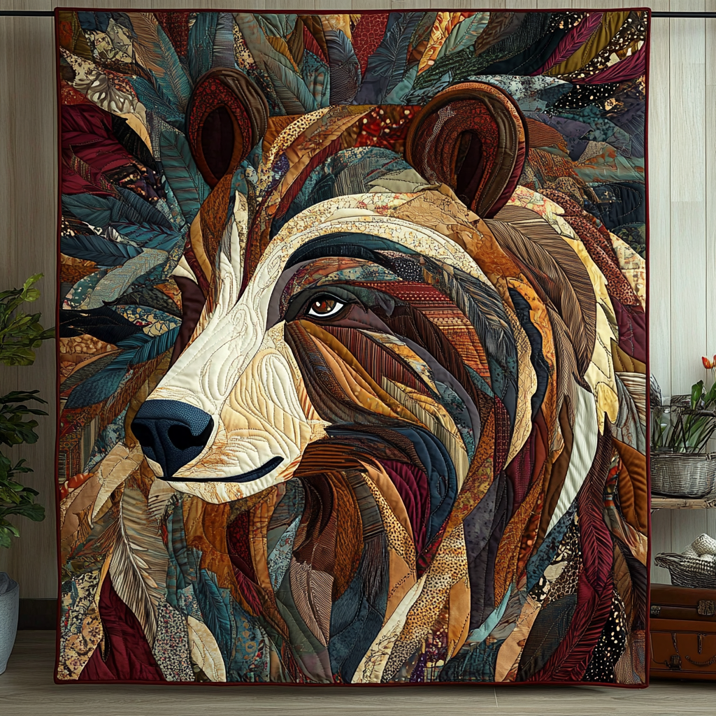 Bear Native Quilted Blanket Living Room Ideas Gift For Son - Tradiviet