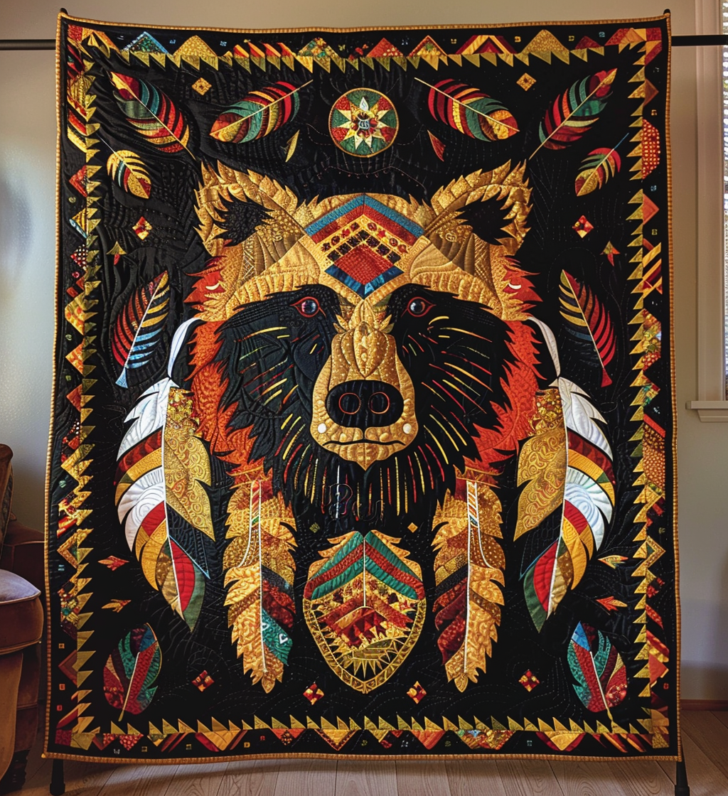 Bear Radiance Quilted Blanket Decorating Your Home Gift For Papa - Tradiviet