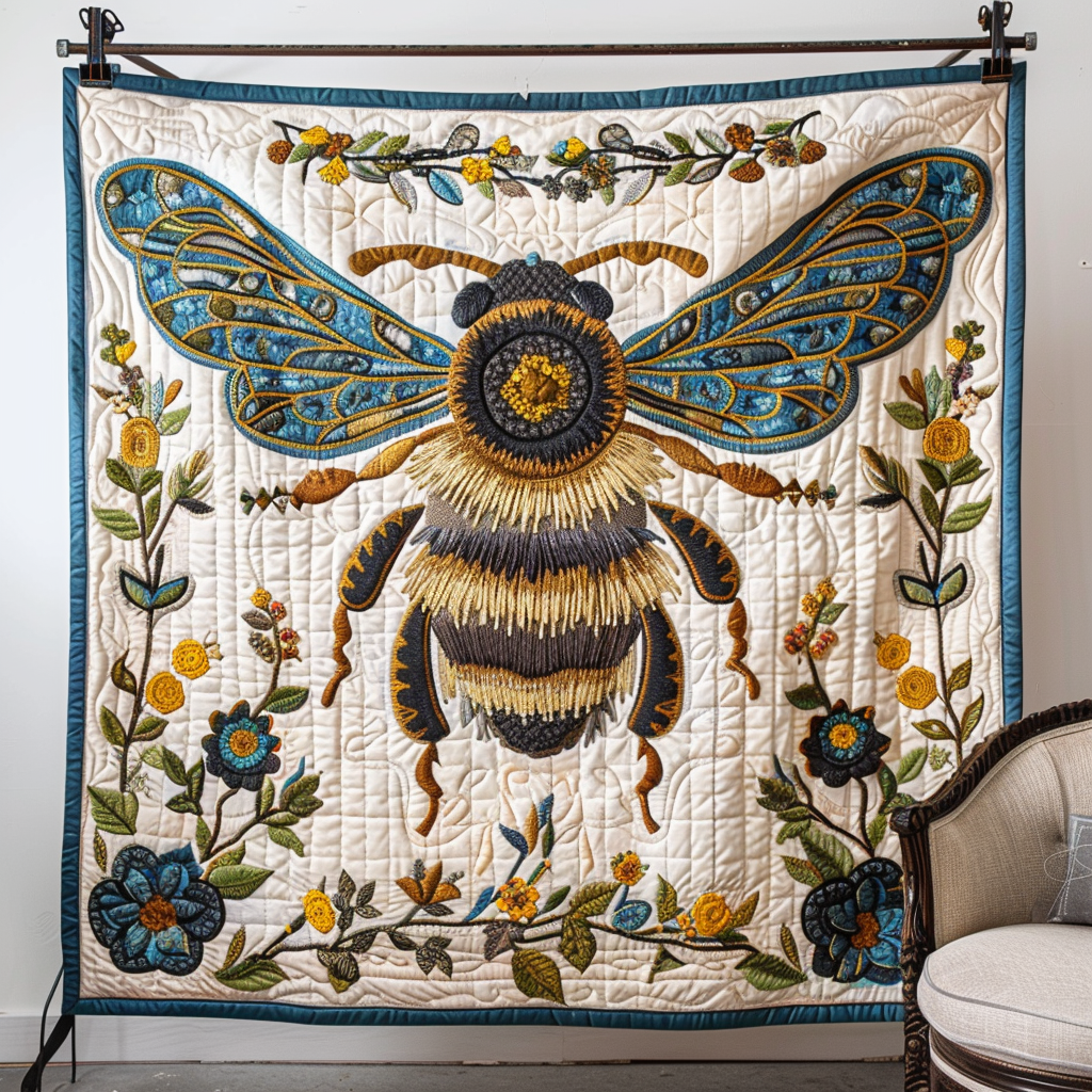 Bee Bliss Quilted Blanket House Decorations Inside Gift For Coworker - Tradiviet