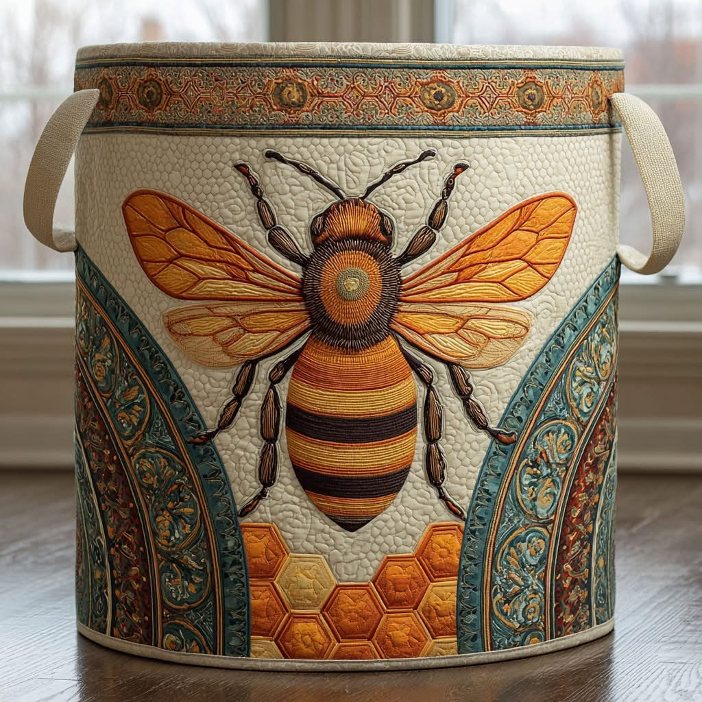 Bee Busy Quilted Laundry Basket Best Clothes Basket Gift Ideas For Bee Lovers - Tradiviet