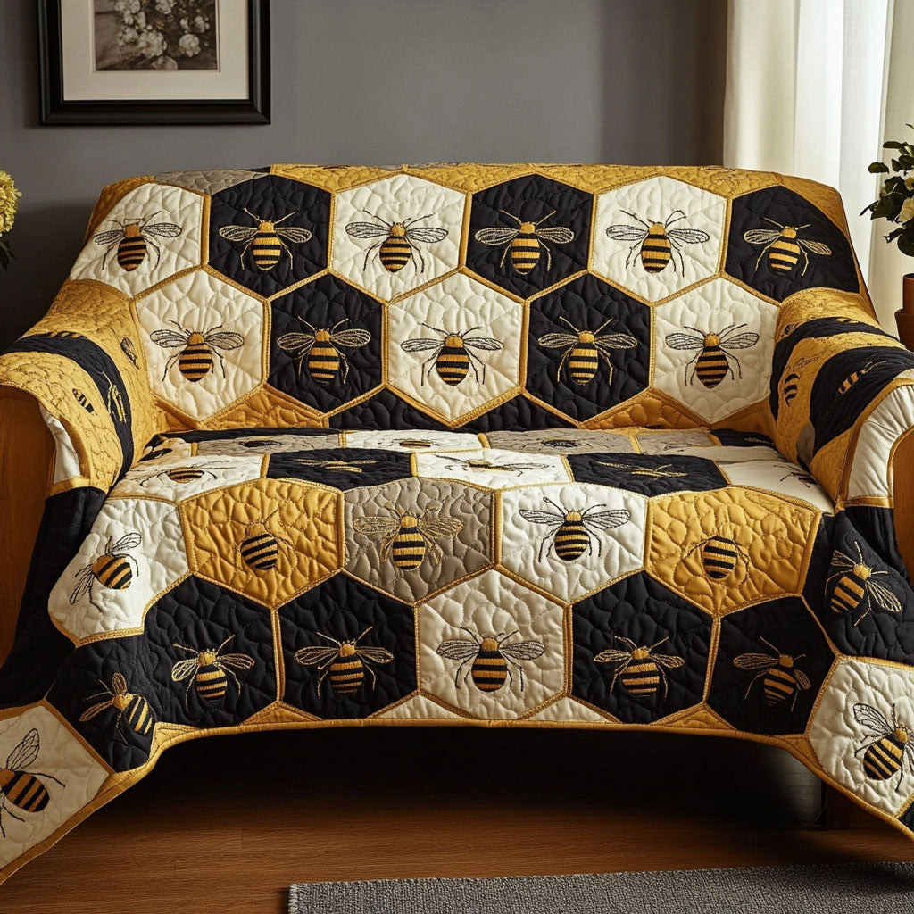 Bee Garden Quilted Sofa Cover Couch Cushion Covers Bee Gifts For Women - Tradiviet