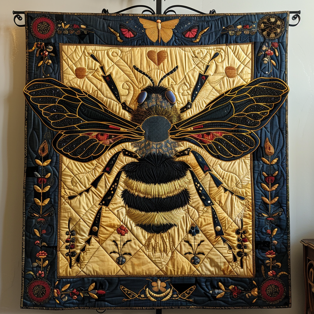 Bee Oasis Quilted Blanket 4Th Of July Gift For Wall Decor - Tradiviet