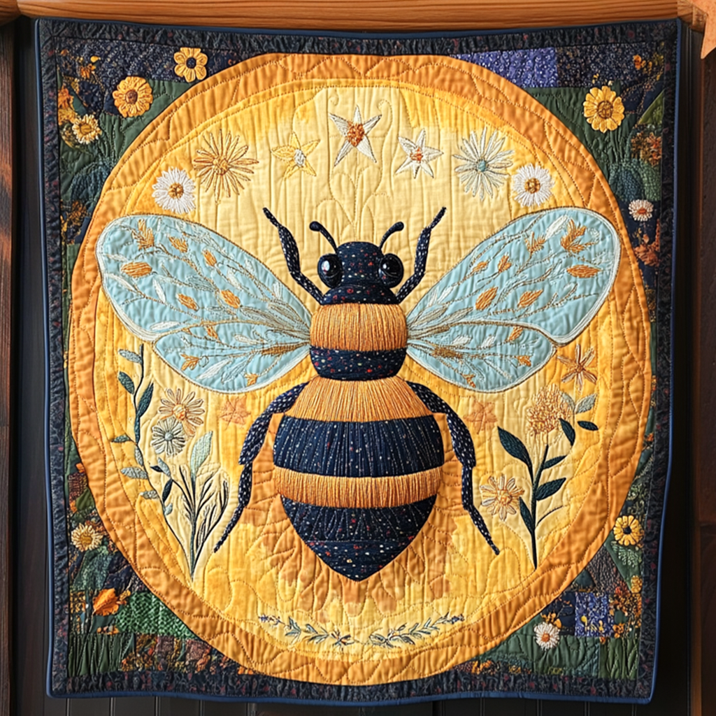 Bee's Bliss Quilted Blanket 4Th Of July Present Gift For Bedroom Decor - Tradiviet